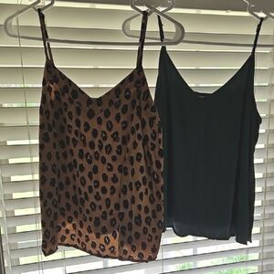 Leopard Print and Green Cami Top Set